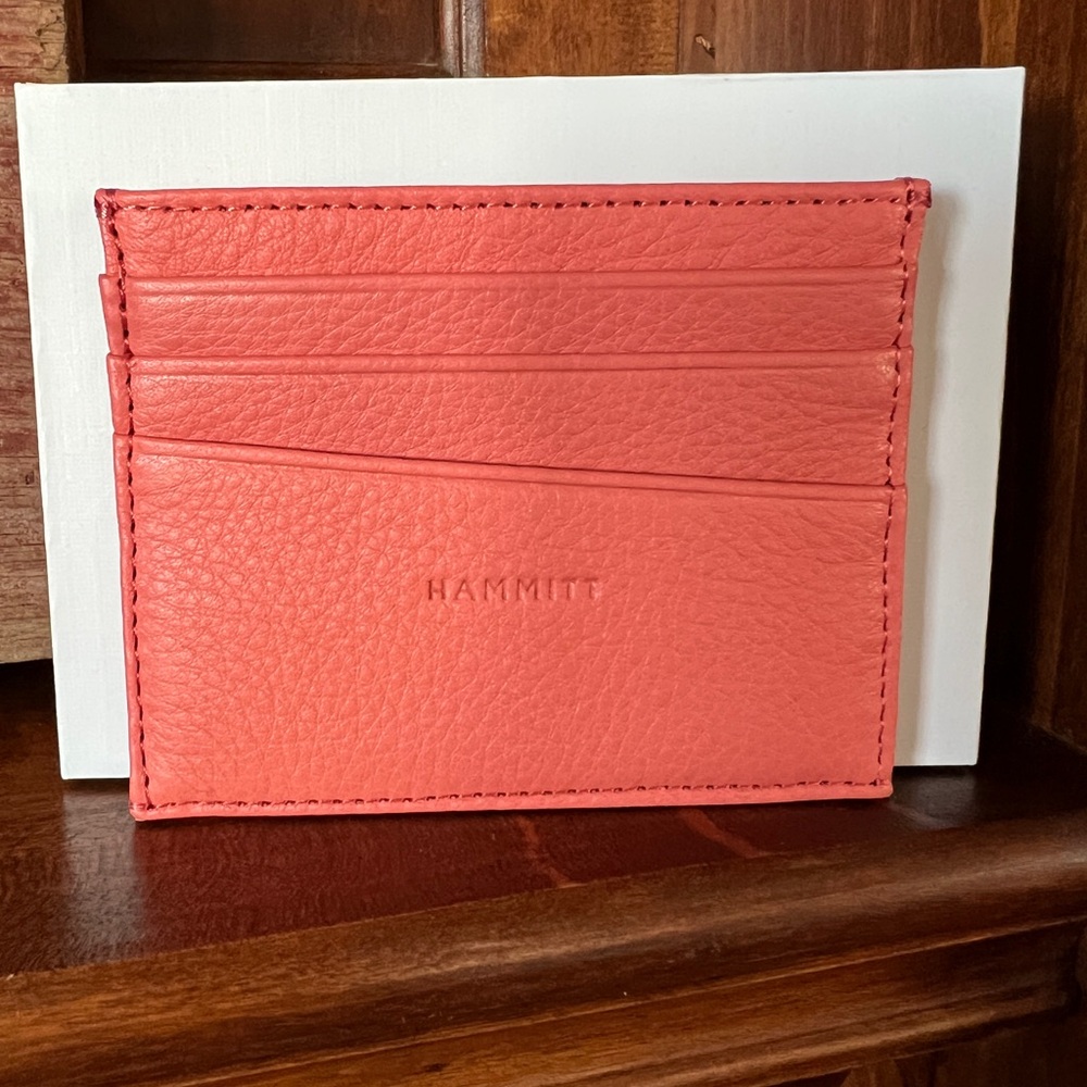Hammit Coral Leather Card Holder